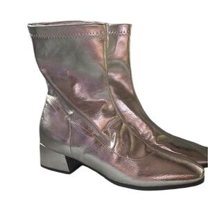 NWT Silver  Ankle Boots